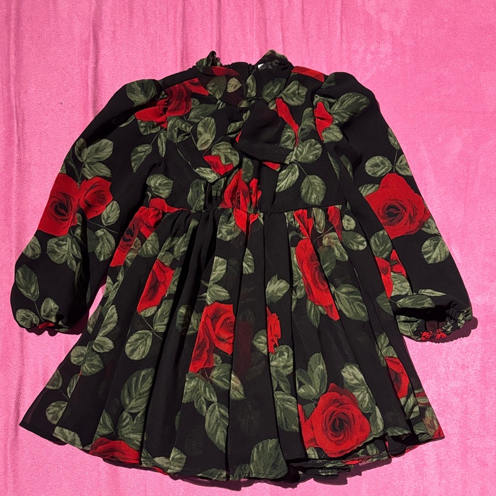 Wonder Nation Black and Red Floral Blouse